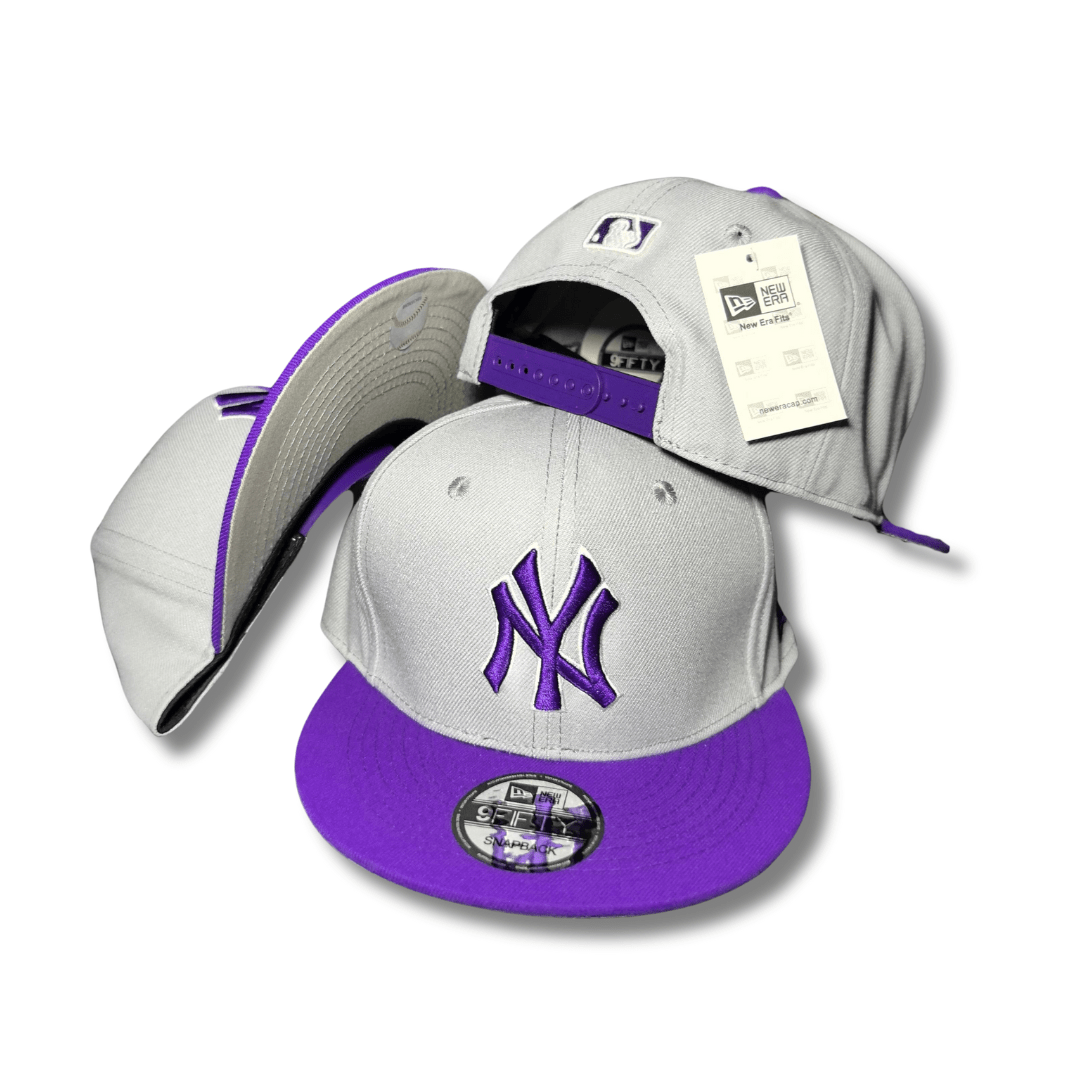 New York Yankees 9FIFTY with Purple Accents Gray and Purple Snapback Cap