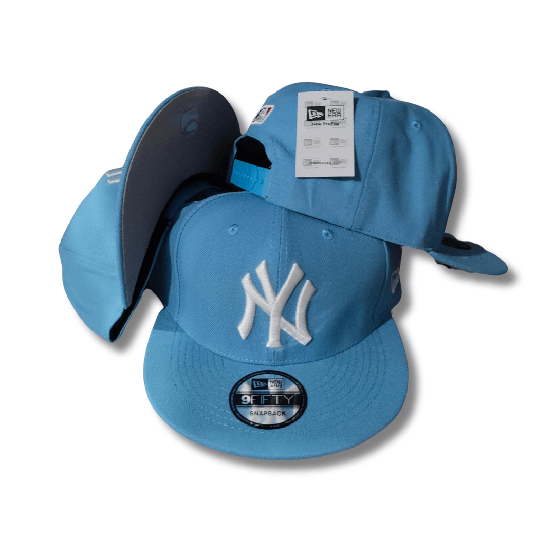 New York Yankees Light Blue with White Embroidered Logo Snapback Cap