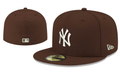 New York Yankees MLB Fitted Cap - Classic Brown with White Logo