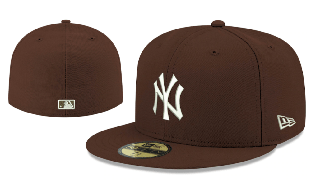 New York Yankees MLB Fitted Cap - Classic Brown with White Logo