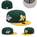 Oakland Athletics 1989 World Series Fitted Hat with Yellow Brim and Gray Underbrim - Green