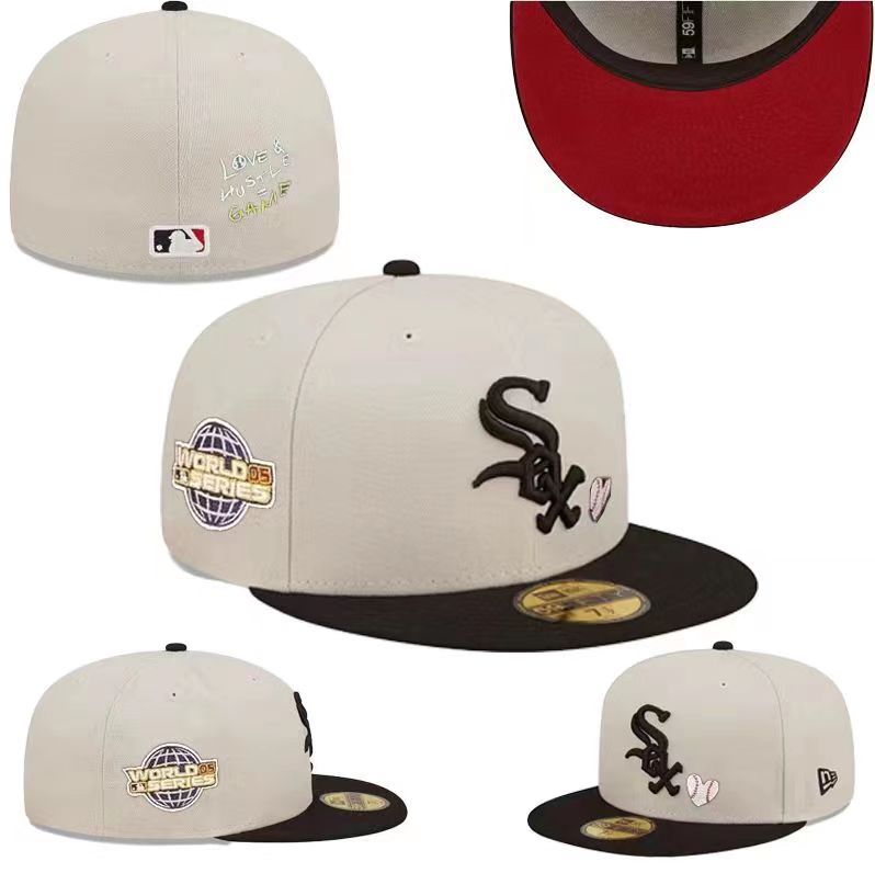 Chicago White Sox Love & Hustle 2005 World Series 59FIFTY Hat - Cream and Black