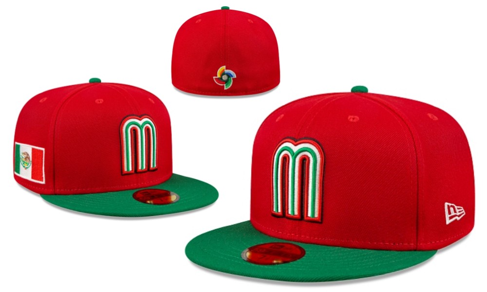Mexico World Baseball Classic 59FIFTY Hat - Red and Green with Flag Patch
