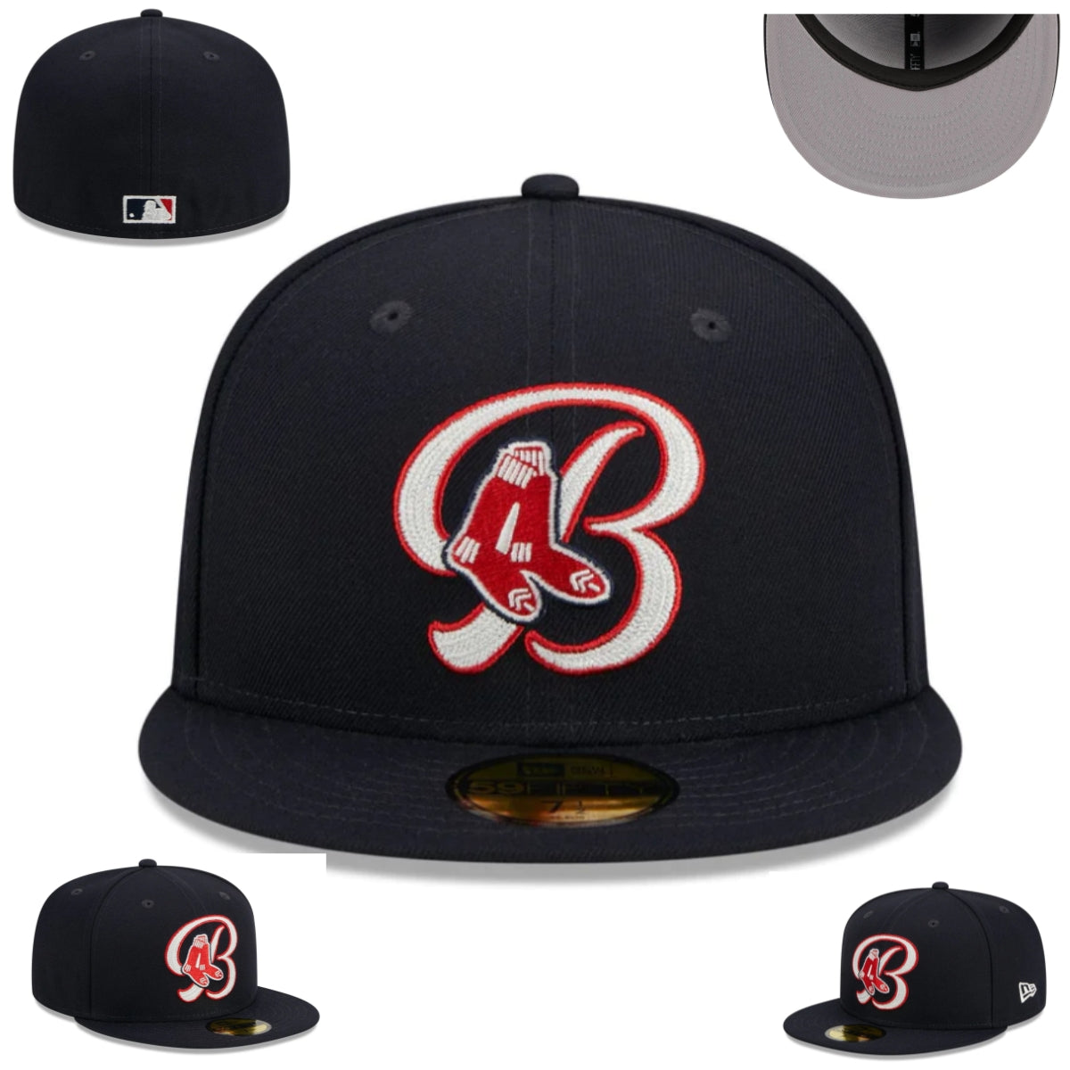 Boston Red Sox Logo Navy Fitted Cap for MLB Fans