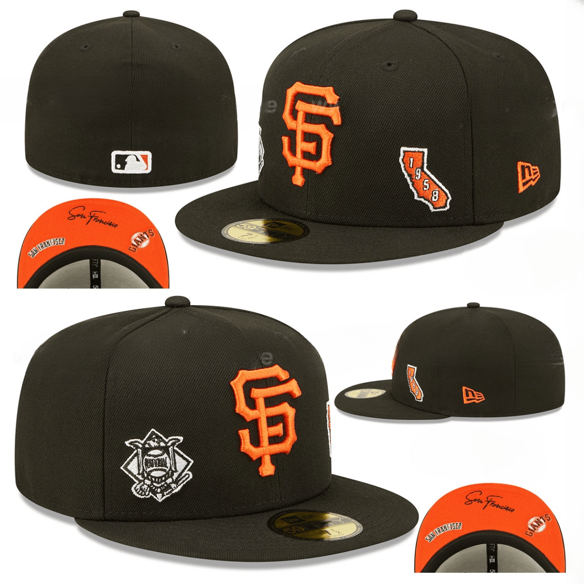 San Francisco Giants 1958 California Patch Black Fitted Hat - MLB Commemorative Edition