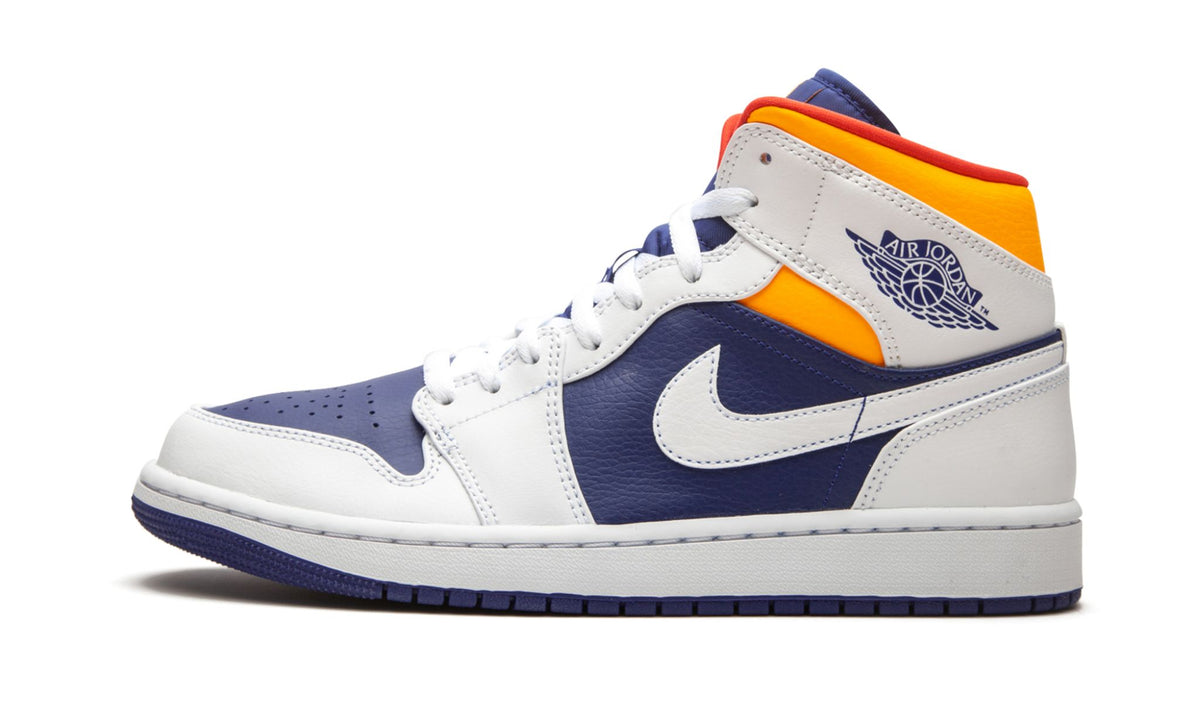Air Jordan 1 Mid Royal Blue / Laser Orange Sneakers