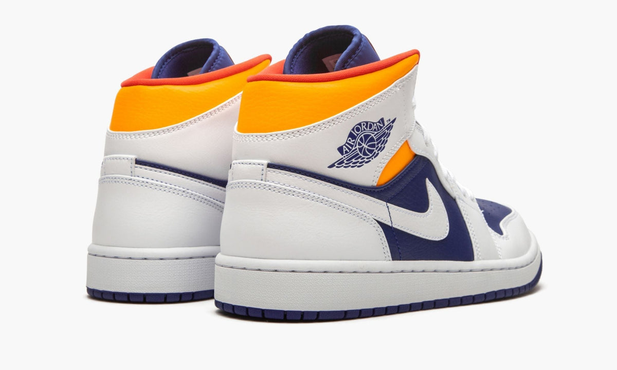 Air Jordan 1 Mid Royal Blue / Laser Orange Sneakers