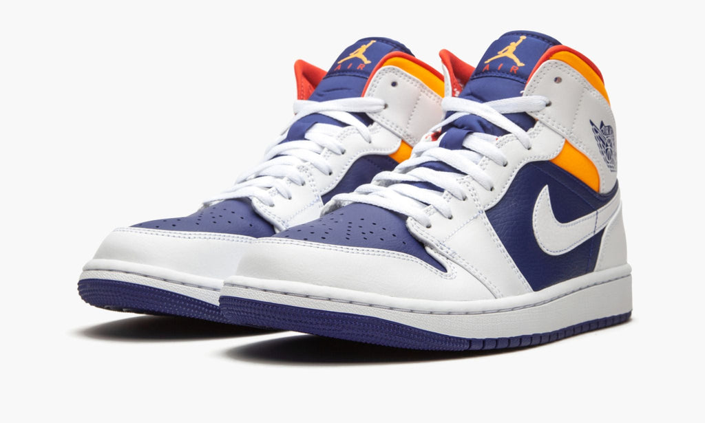 Air Jordan 1 Mid Royal Blue / Laser Orange Sneakers