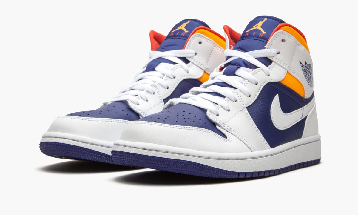 Air Jordan 1 Mid Royal Blue / Laser Orange Sneakers