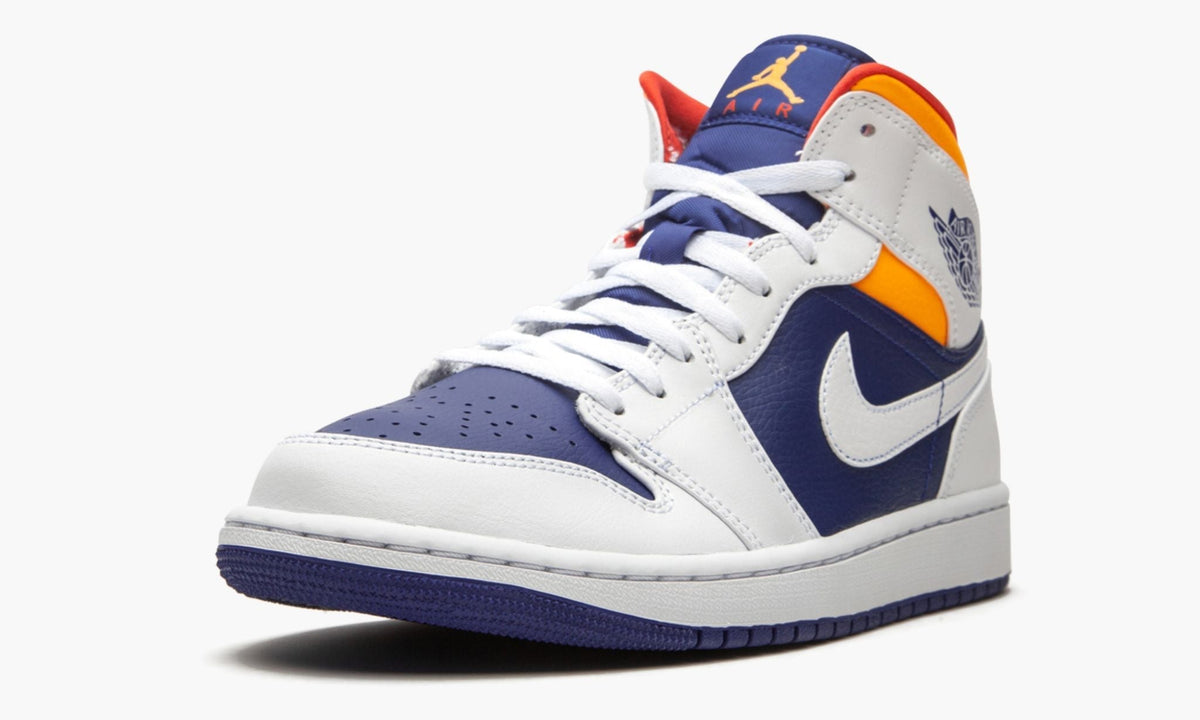 Air Jordan 1 Mid Royal Blue / Laser Orange Sneakers