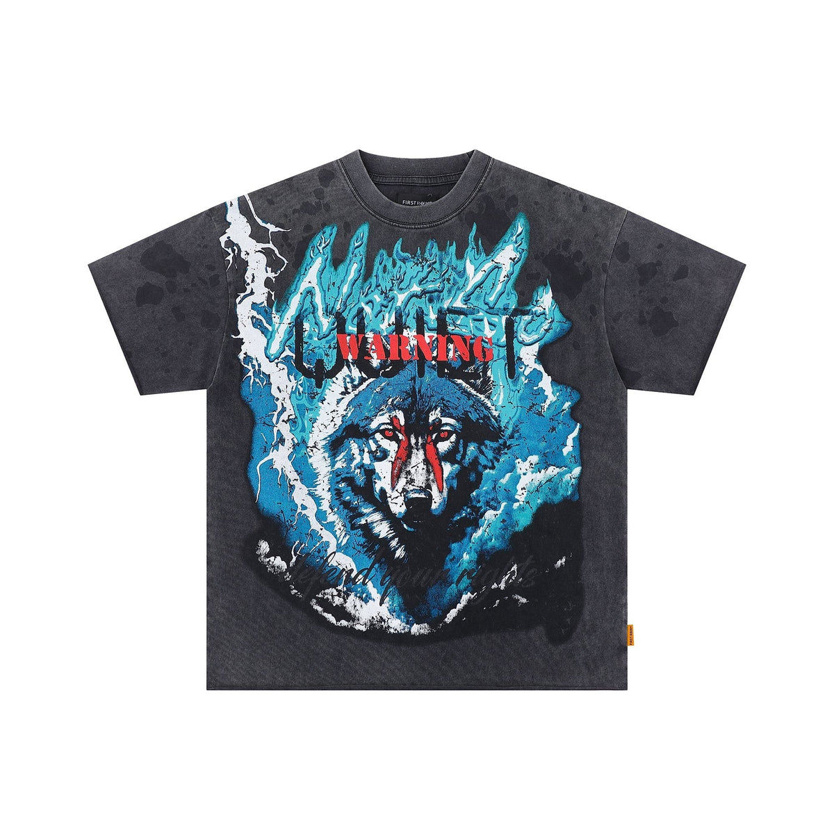 FIRST ROW Warning Not So Quiet Wolf Cropped T-Shirt — hero