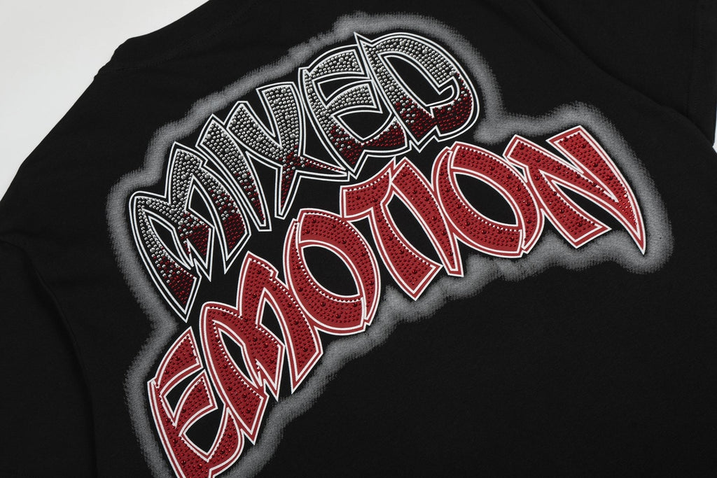 MIXED EMOTION Front-and-Back Graphic Short-Sleeve T-Shirt — detail