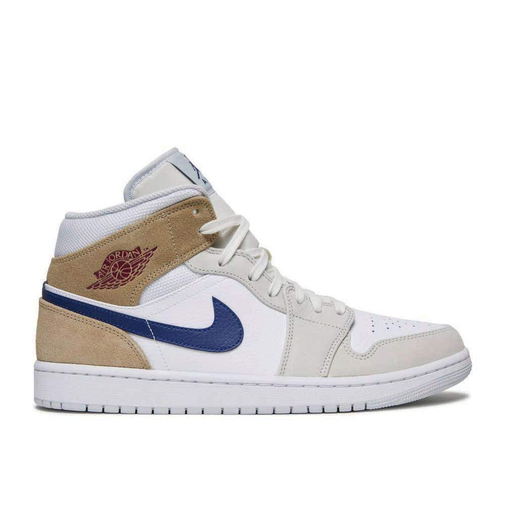 Air Jordan 1 Mid 'White Khaki Blue Void' Sneakers