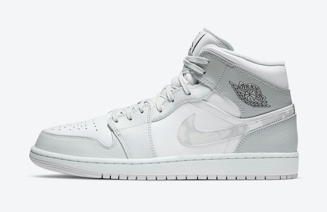 Jordan 1 Mid White Camo Sneakers