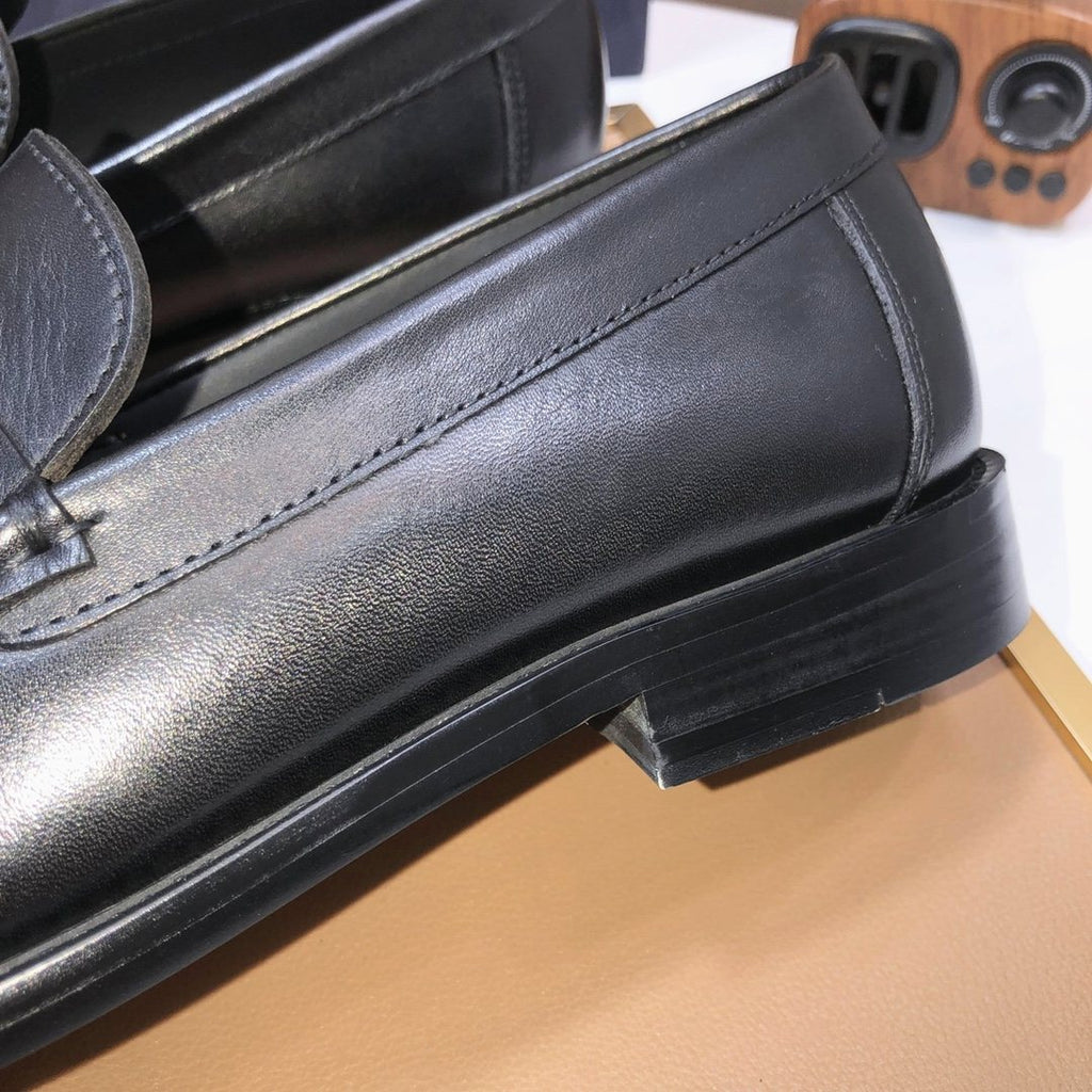 Dior Black Penny Loafers — detail