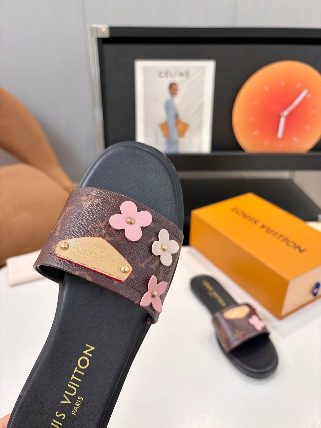 Louis Vuitton Floral Slide Sandals — detail