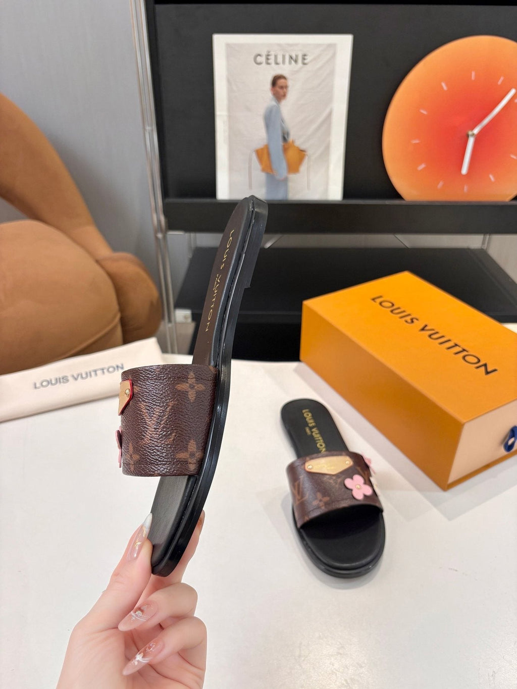 Louis Vuitton Floral Slide Sandals — side