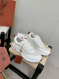 Loro Piana White and Gray Low-Top Sneakers — hero