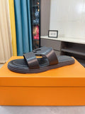 Louis Vuitton Black Cross-Strap Slide Sandals — hero