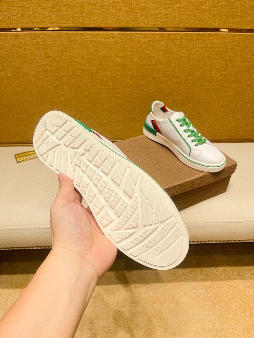 White Green Red Low-Top Sneakers — detail