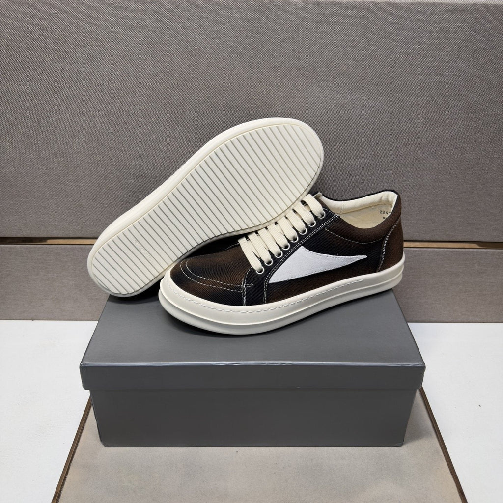 Dark Brown Panel Low-Top Sneakers — side