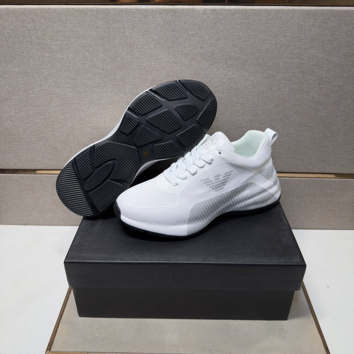 Emporio Armani Textured Panel Sneakers — front