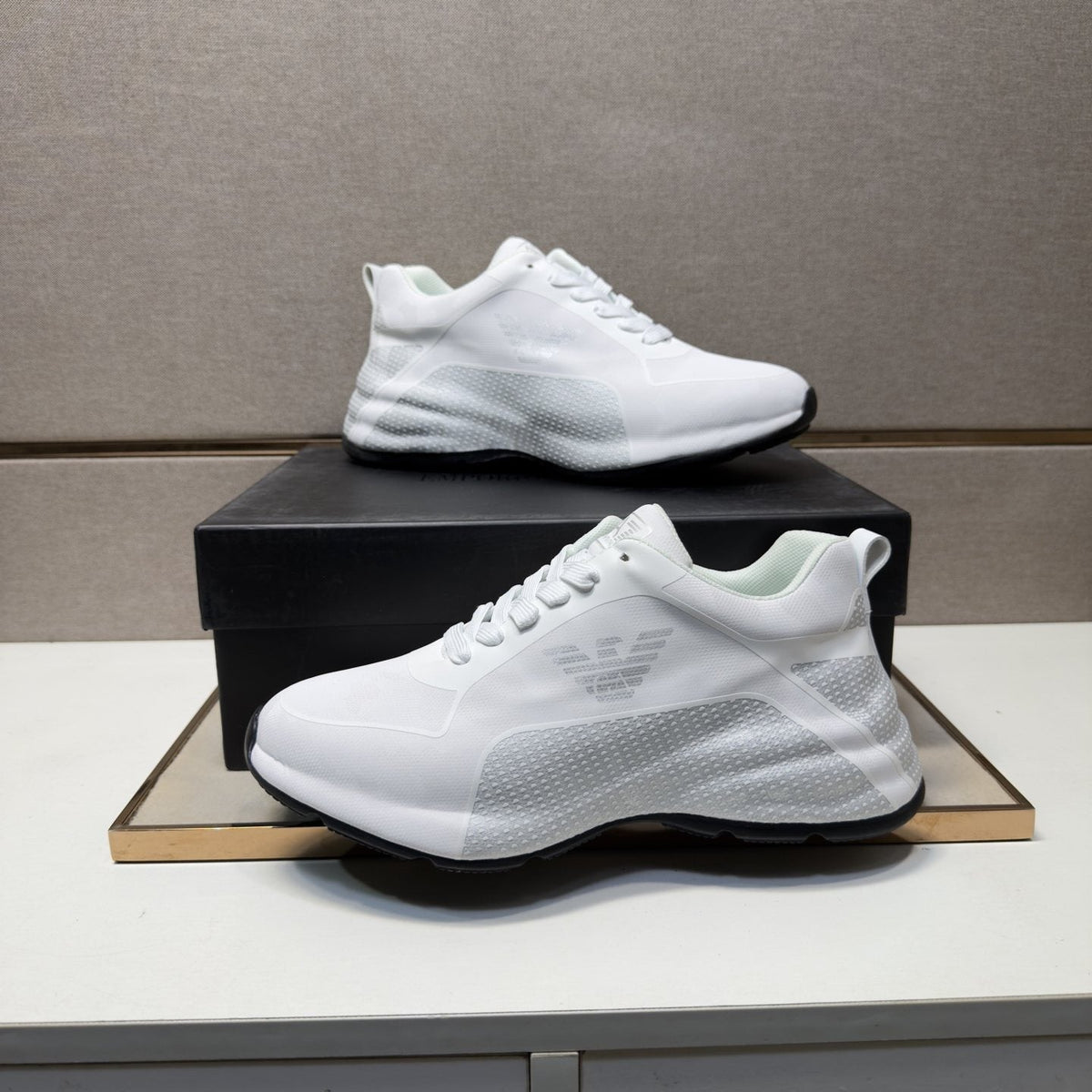 Emporio Armani Textured Panel Sneakers — side