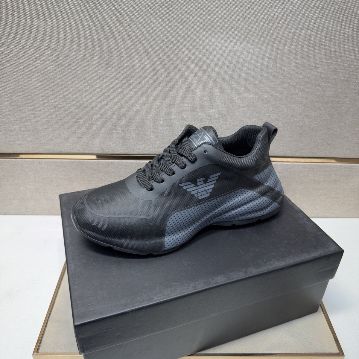 Emporio Armani Textured Panel Sneakers — side