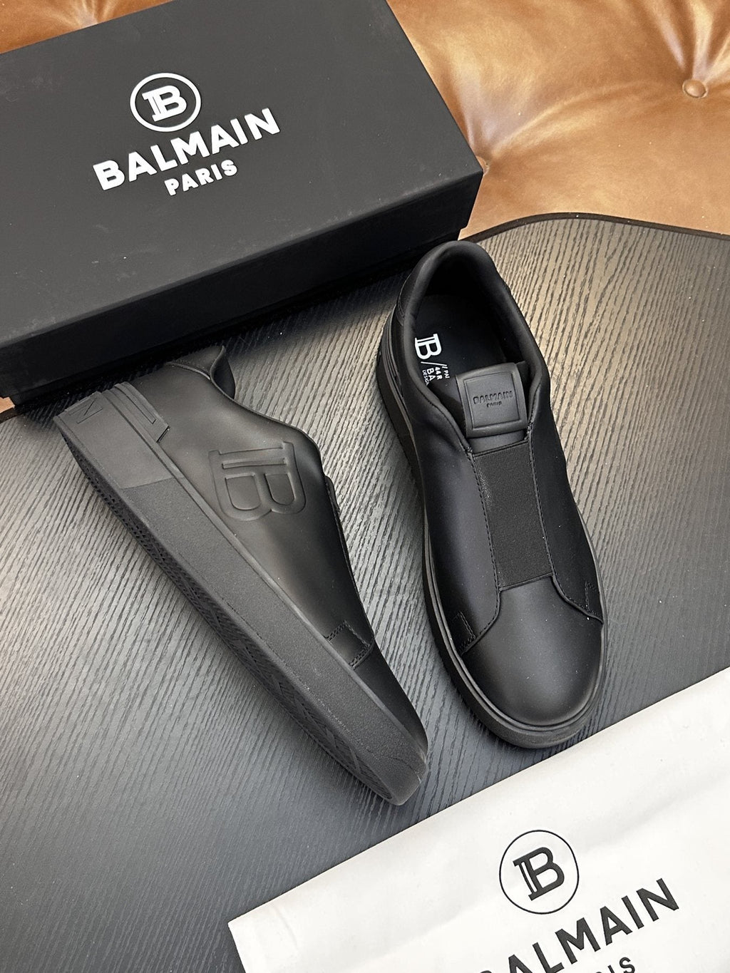 Balmain B-Skate Slip-On Sneakers — side