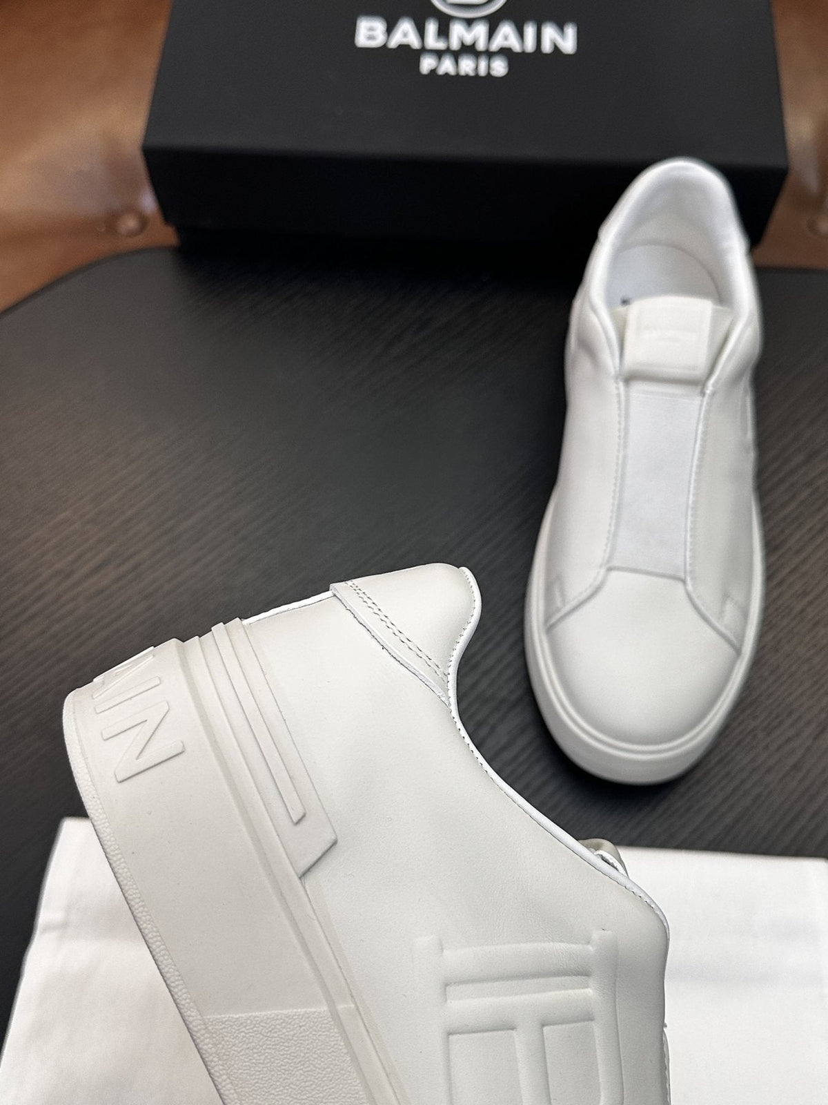 Balmain B-Skate Slip-On Sneakers — back
