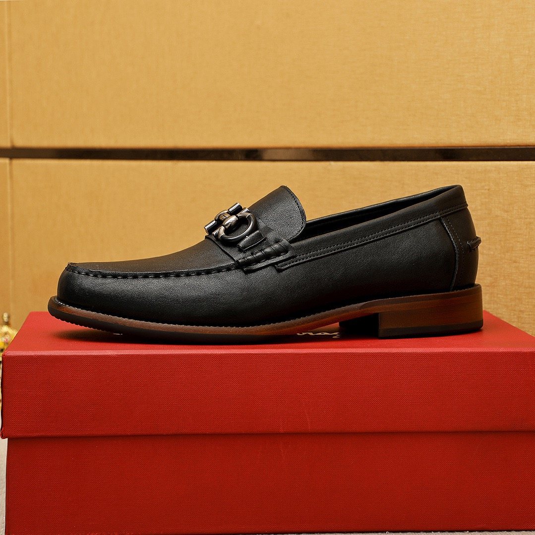 微商相册测试鞋子-Salvatore Ferragamo Leather Bit Loafers — side