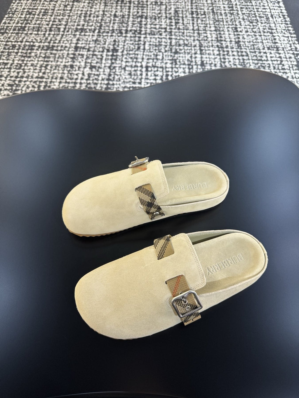 Burberry Men's Adjustable Buckle Slide Sandals — side