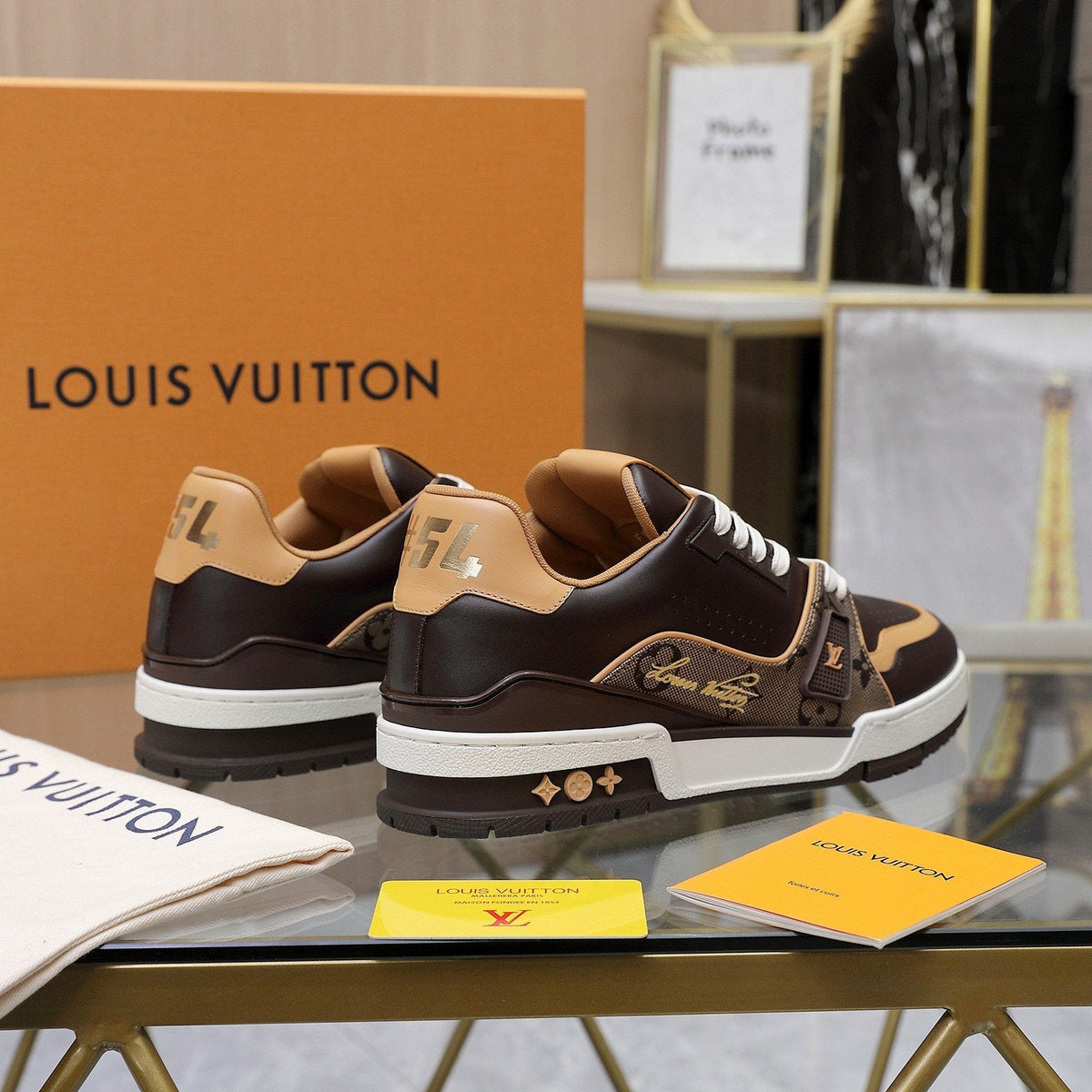 Louis Vuitton Black and White Low-Top Sneakers — model