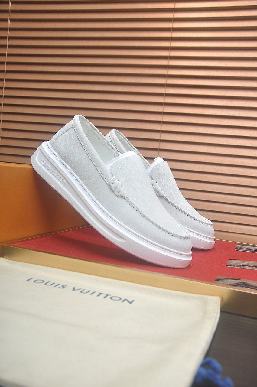 Louis Vuitton Men’s Moc-Toe Slip-On Shoes — front