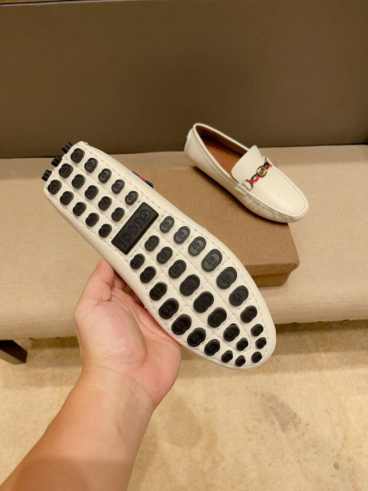 Gucci Web-Accent Driving Loafers — back