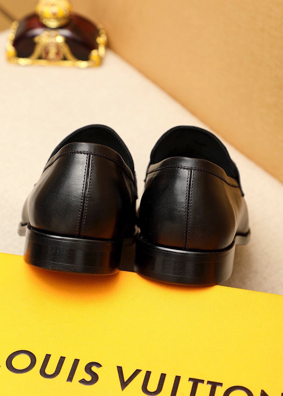 Louis Vuitton Metal-Bit Leather Loafers — back