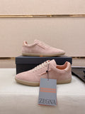 Zegna Suede Low-Top Sneakers — front
