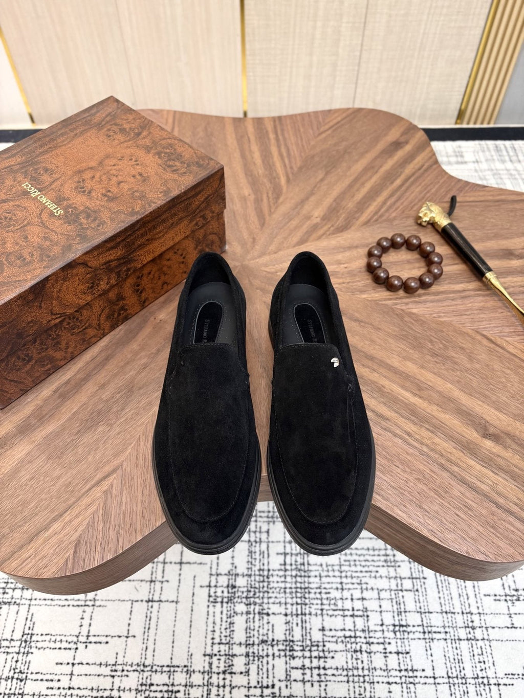 Stefano Ricci Perforated Slip-On Shoes — front