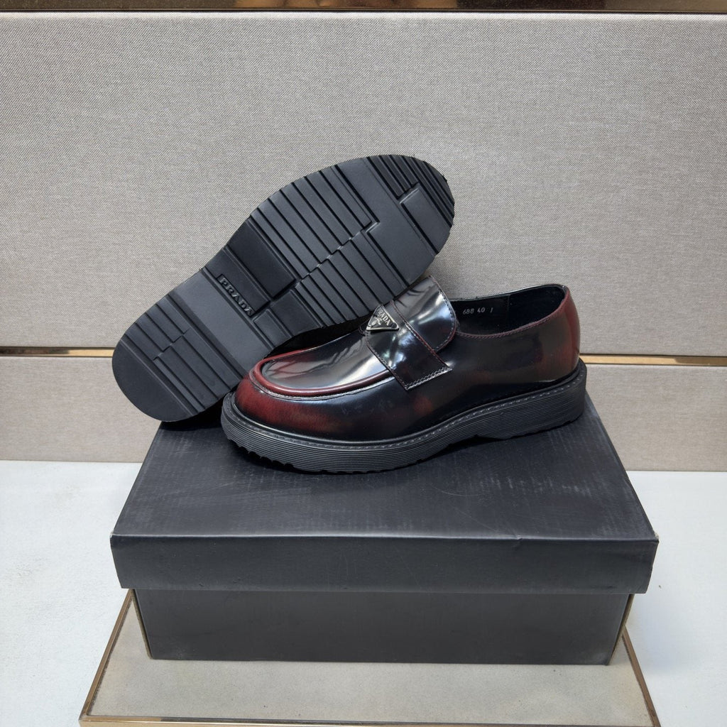 Prada Black Lug Sole Slip-On Shoes — detail