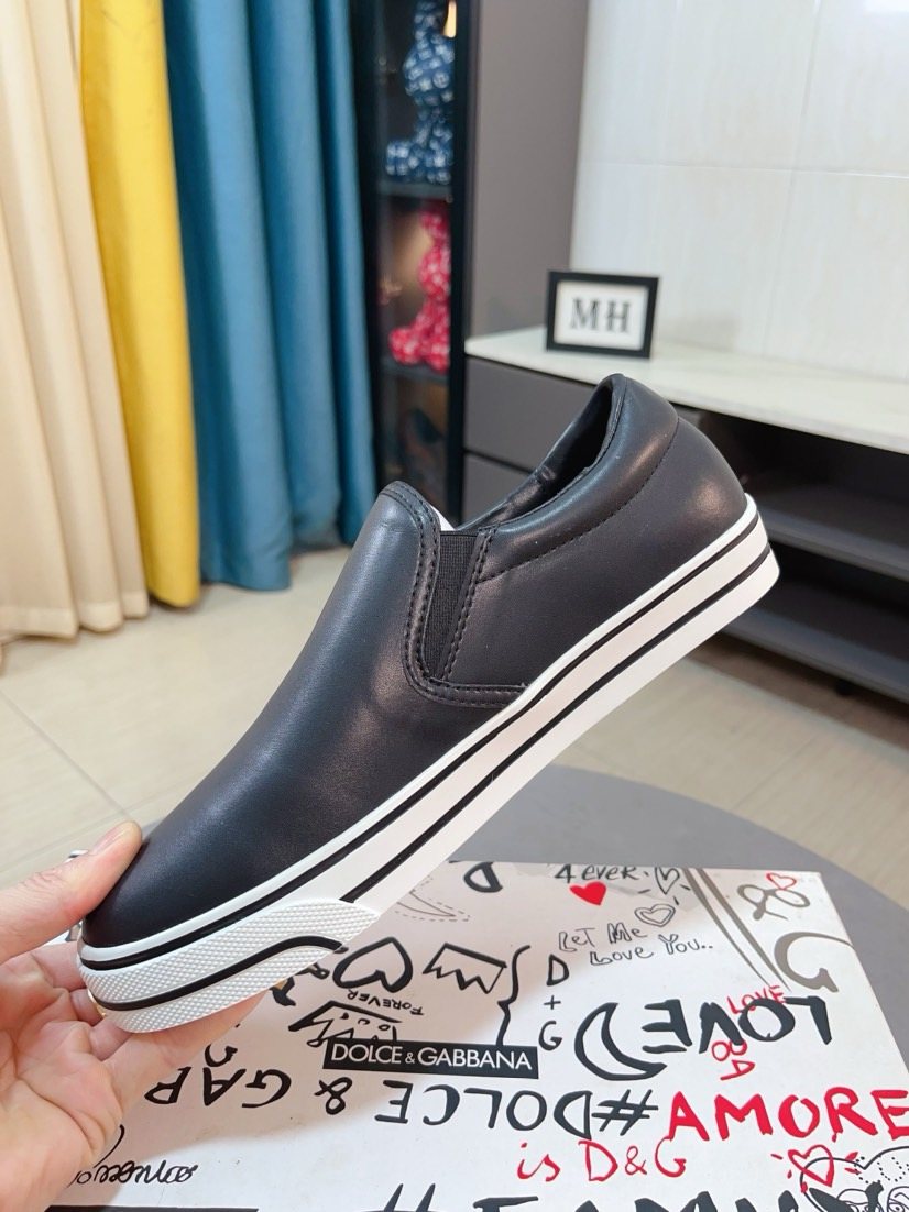 Dolce & Gabbana Striped Sole Slip-On Shoes — side