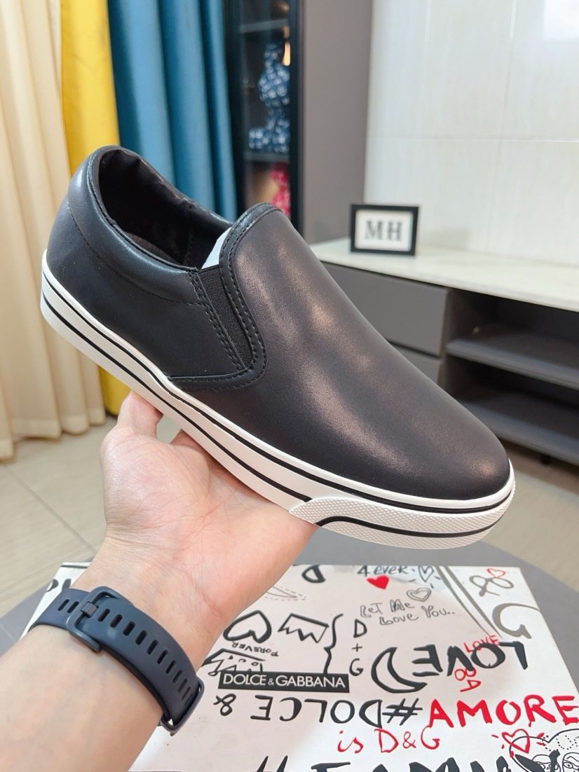 Dolce & Gabbana Striped Sole Slip-On Shoes — front
