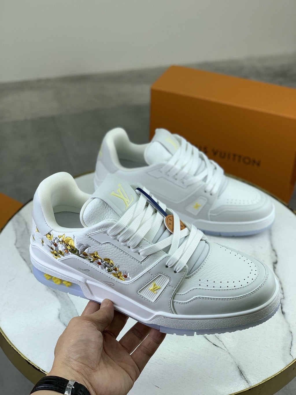 Louis Vuitton Floral Low-Top Sneakers — model