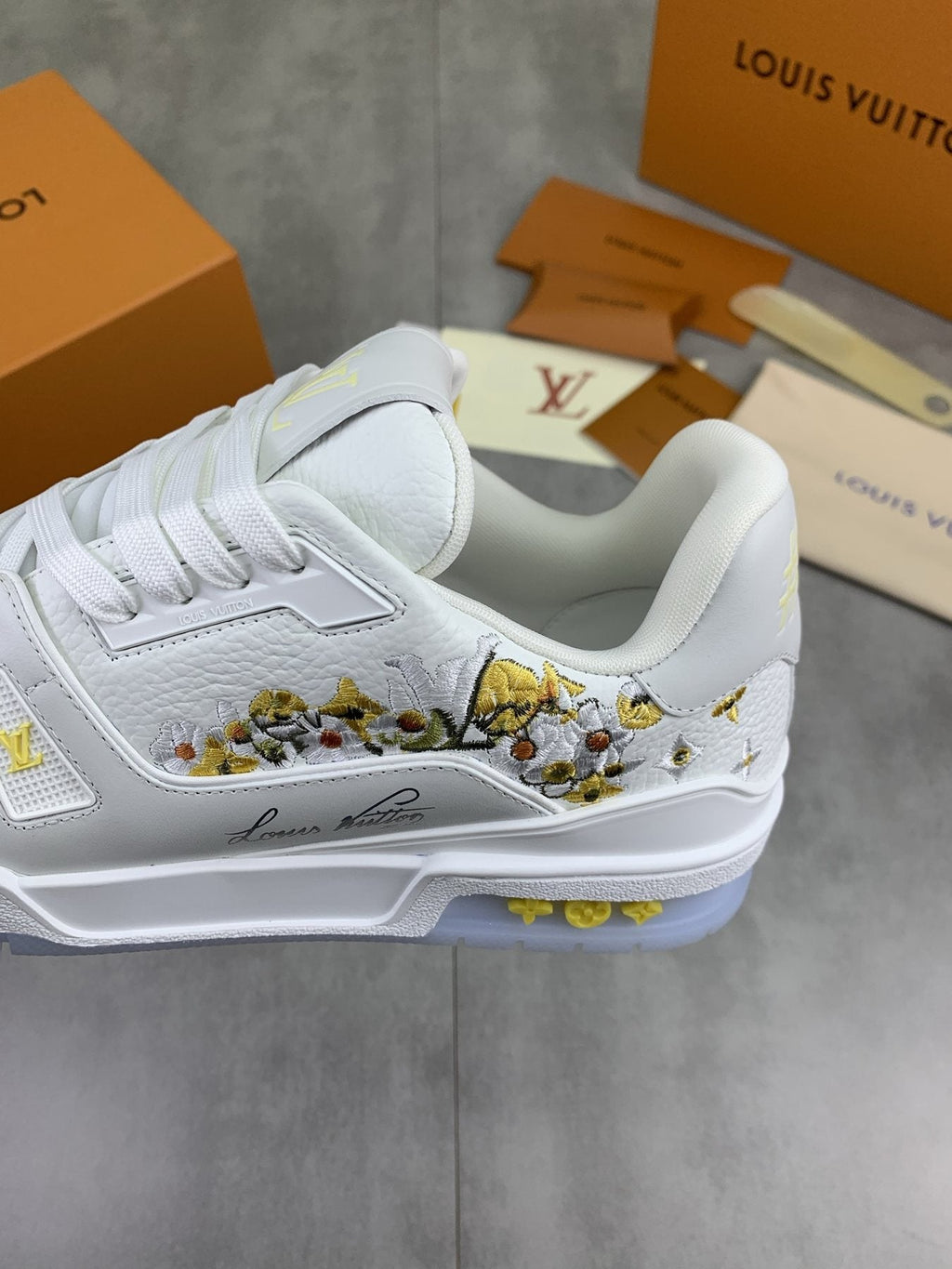 Louis Vuitton Floral Low-Top Sneakers — side
