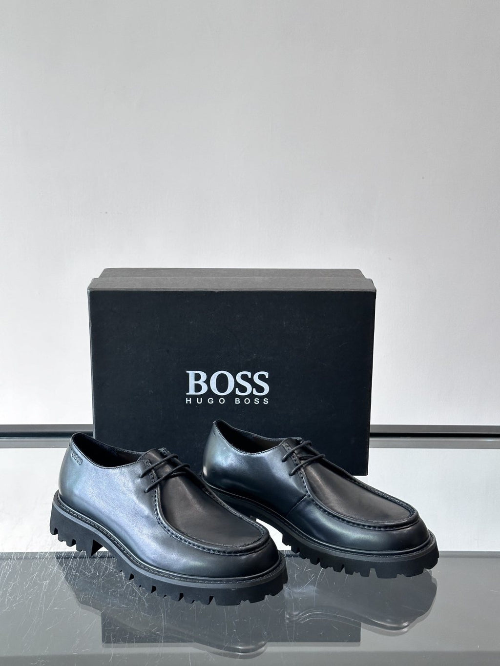 BOSS Suede Lug Sole Derby Shoes — front