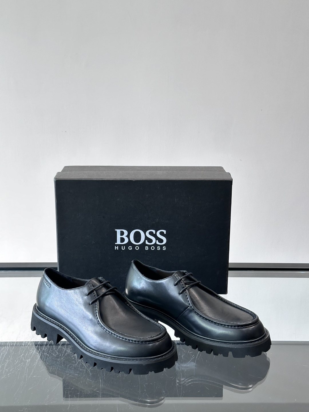 BOSS Suede Lug Sole Derby Shoes — front