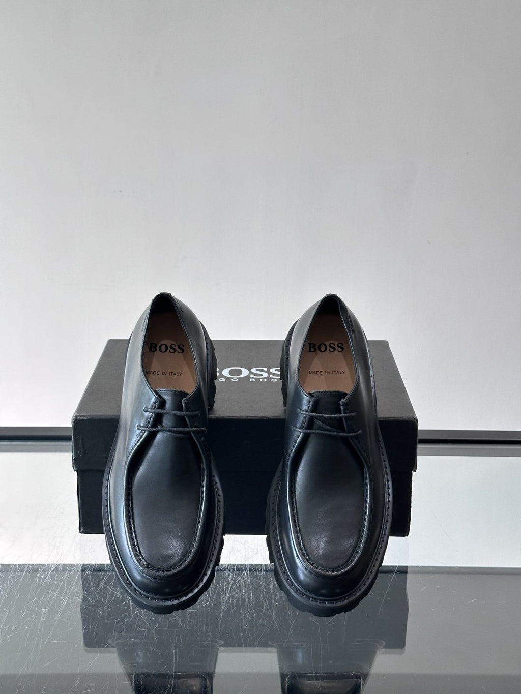 BOSS Suede Lug Sole Derby Shoes — front