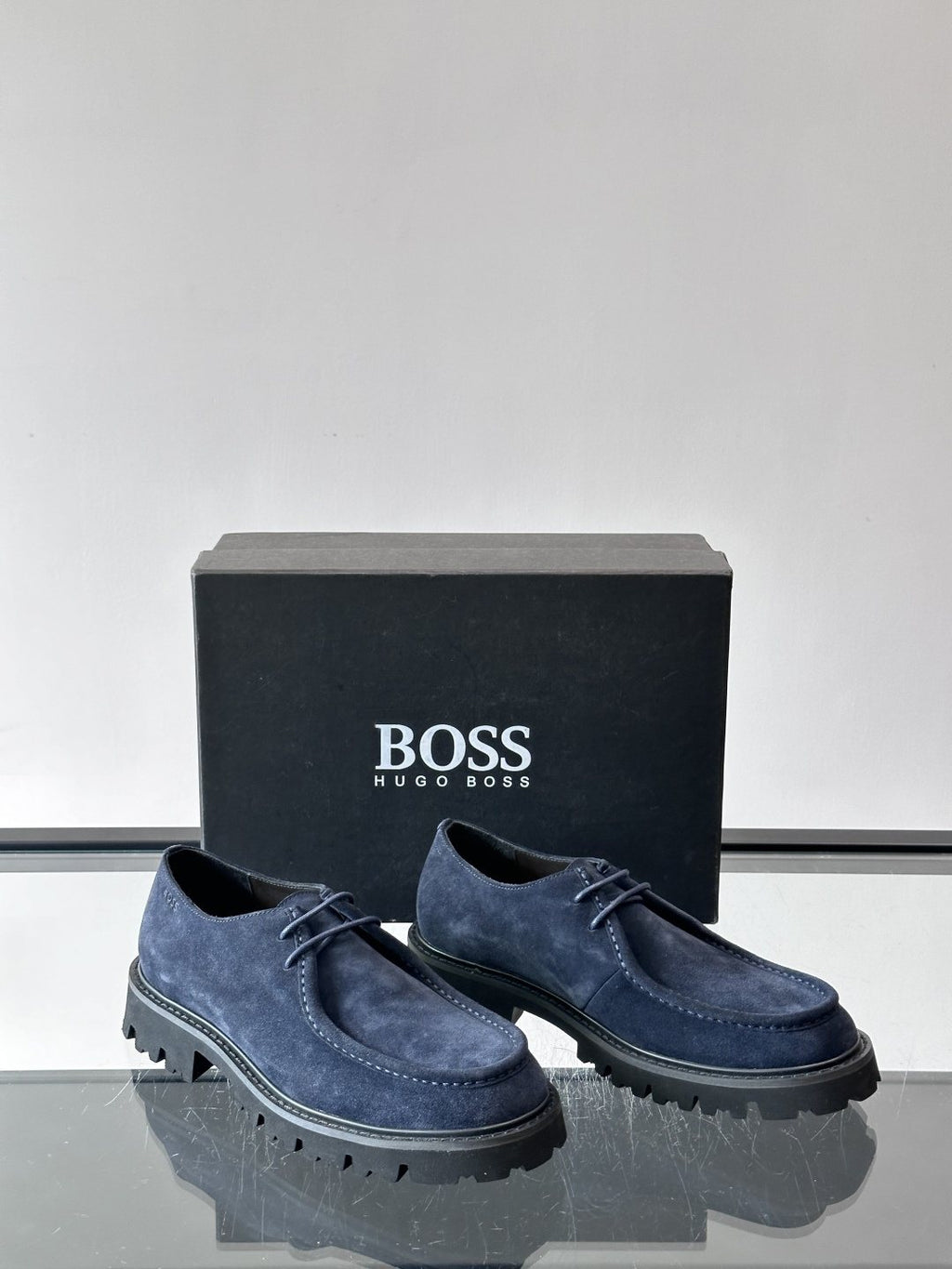 BOSS Suede Lug Sole Derby Shoes — front