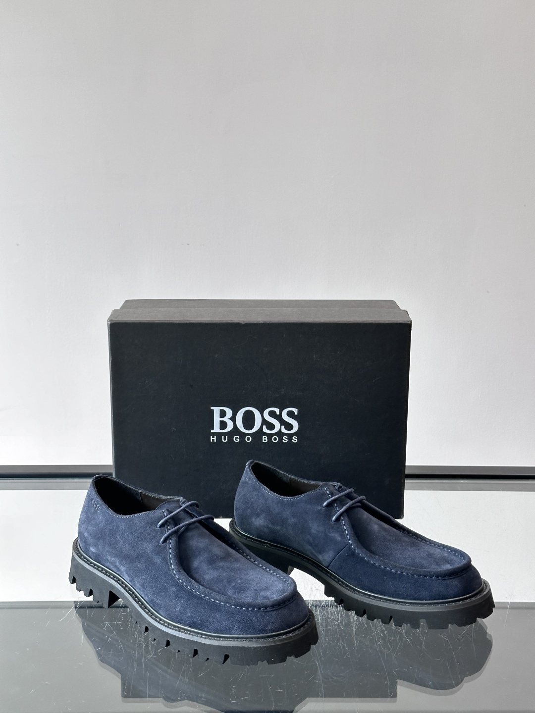 BOSS Suede Lug Sole Derby Shoes — front