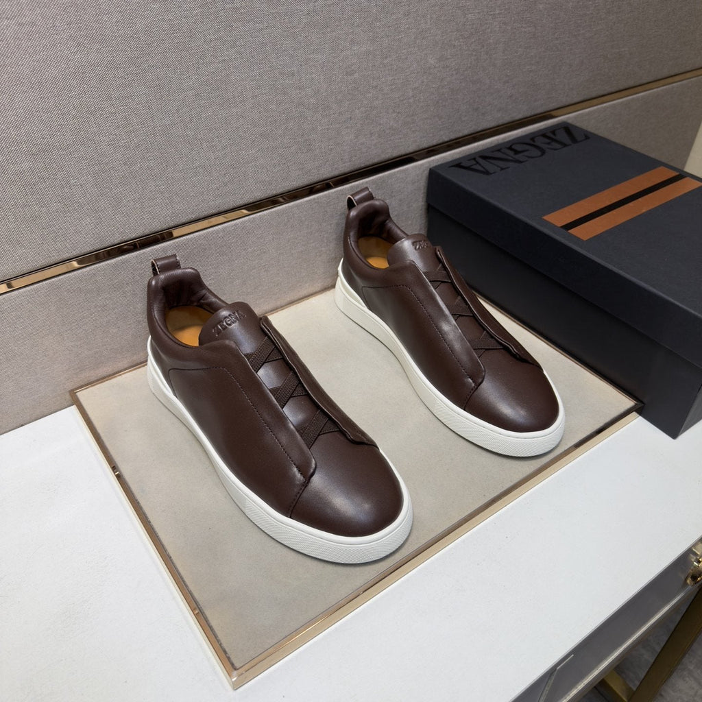 Zegna Low-Top Slip-On Sneakers — front