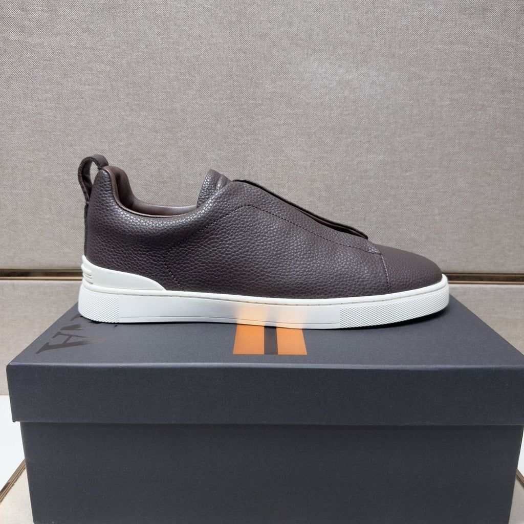 Zegna Navy Slip-On Sneakers — side